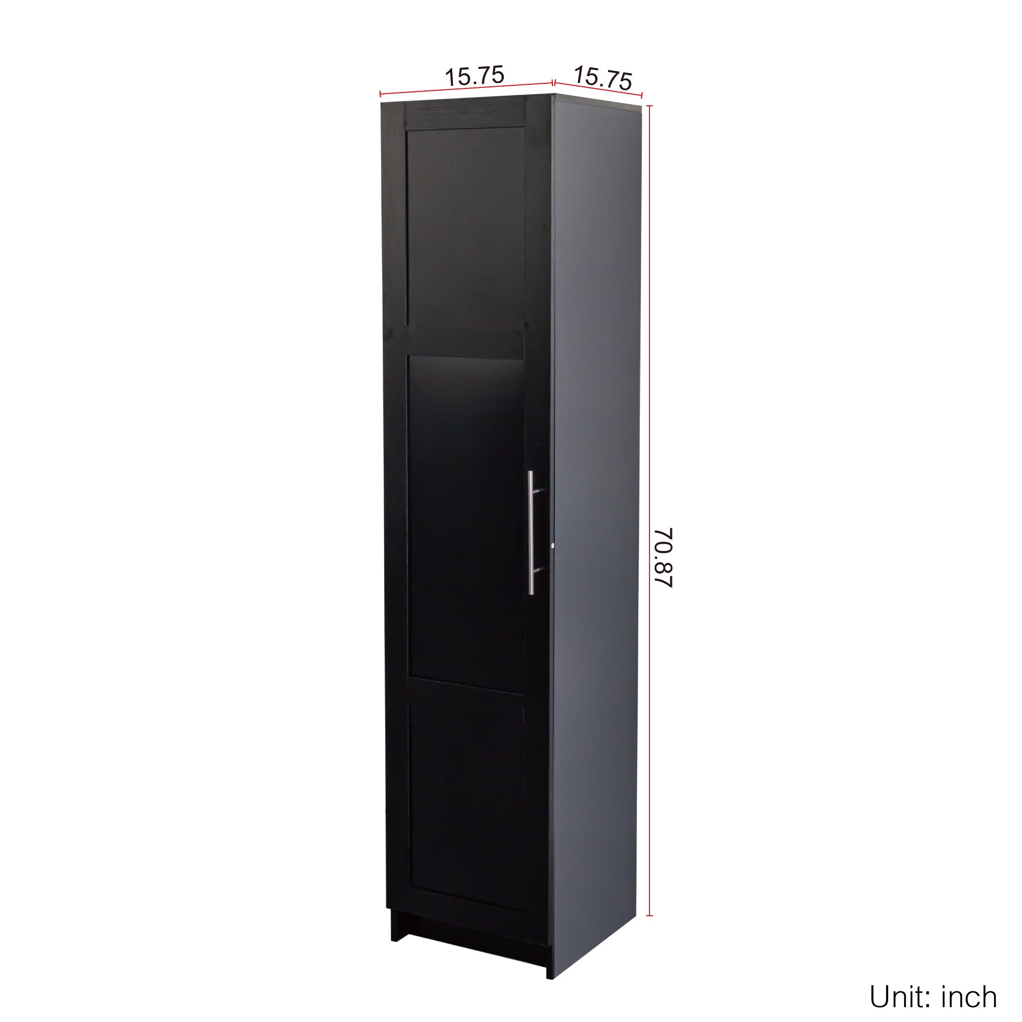 HAOYYE Stackable Wall Mounted Storage Cabinet, 15.75" D x 15.75" W x 70.87" H,black Sturdy Space-Saving Heavy Duty Modern Design Easy Assembly Durable Stylish Home Furniture Versatile