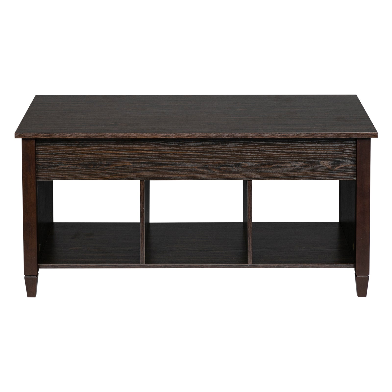 HAOYYE Lift Top Coffee Table Modern Furniture Hidden Compartment with 3 Storage Cabinets and Solid Wood Legs for Living Room Office