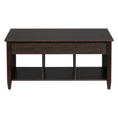 HAOYYE Lift Top Coffee Table Modern Furniture Hidden Compartment with 3 Storage Cabinets and Solid Wood Legs for Living Room Office