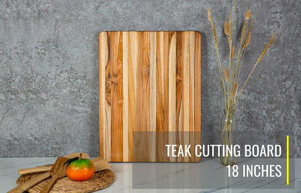 HAOYYE Teak Cutting Board BF02002_S 18 INCH, Pack of 5 Pieces Sturdy Space-Saving Heavy Duty Modern Design Adults Dorm Room Easy Assembly Bedroom Furniture