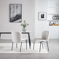 HAOYYE Heng Ming Iron Foot Dining Chair Set With No Armrest And High Back Design, Sturdy Heavy Duty Space-Saving Chairs For Dining Room, Living Room, Balcony, Dorm Room And Adult Home Use, Featuring Modern Industrial Style And Easy Assembly