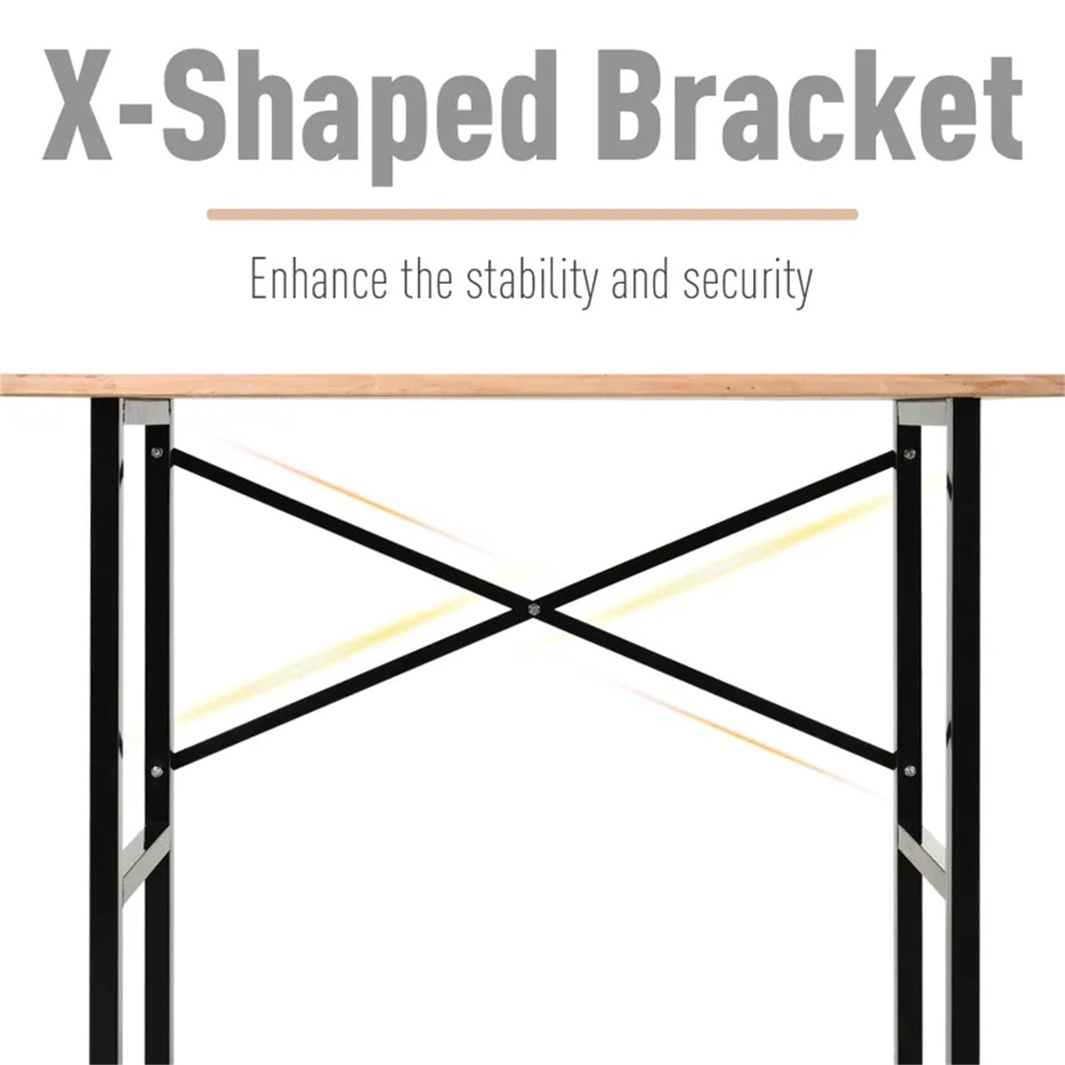 HAOYYE 46 Inch Garage Workbench with Heavy Duty X-Bar Support Sturdy Steel Frame Workshop Table Durable Utility Bench for Garage Home Workshop and Professional Use