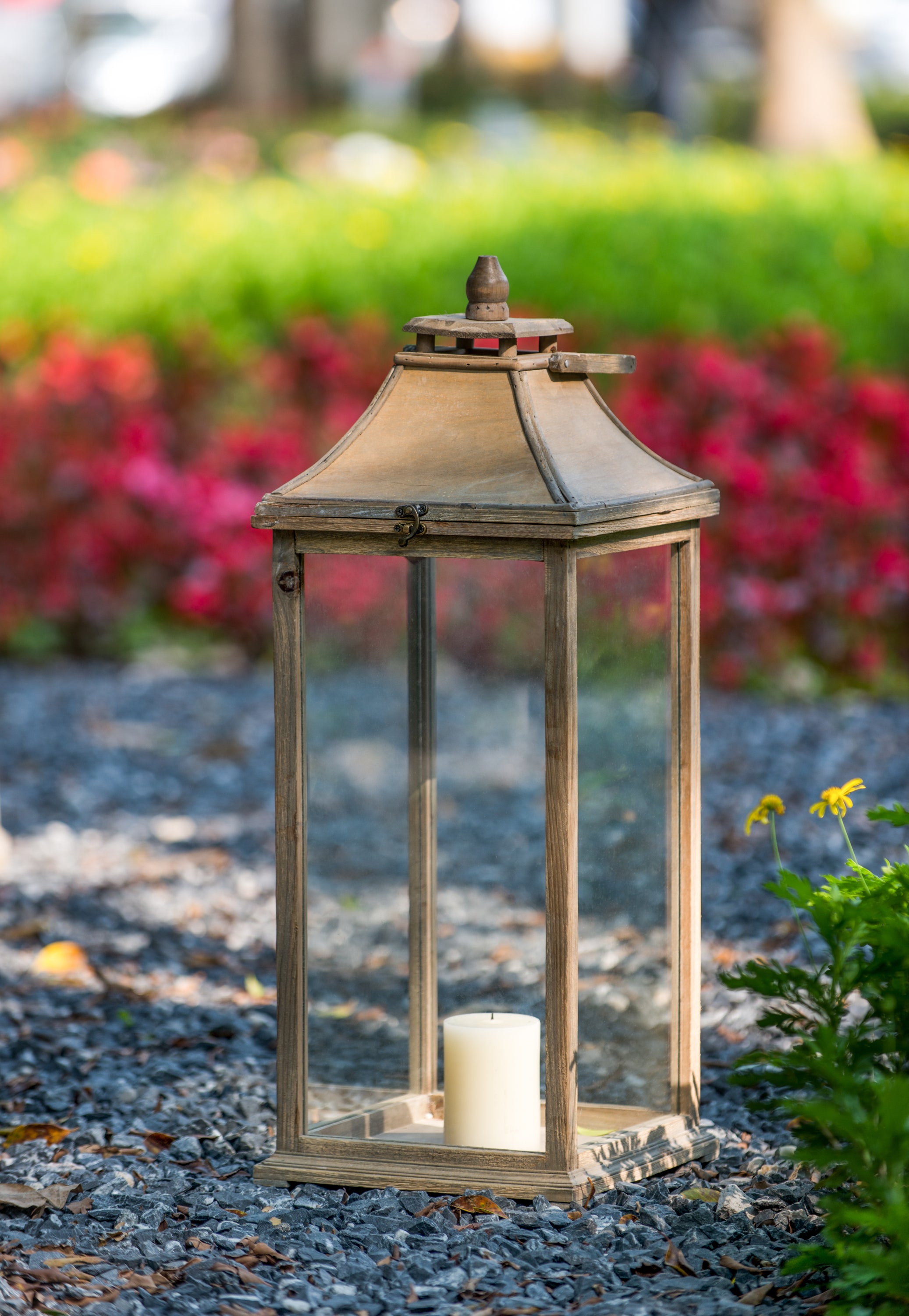 HAOYYE Wooden Candle Lantern Decorative, Hurricane Lantern Holder Decor for Indoor Outdoor, Home Garden Wedding Sturdy Space-Saving Heavy Duty Modern Design Adults Dorm Room Easy Assembly