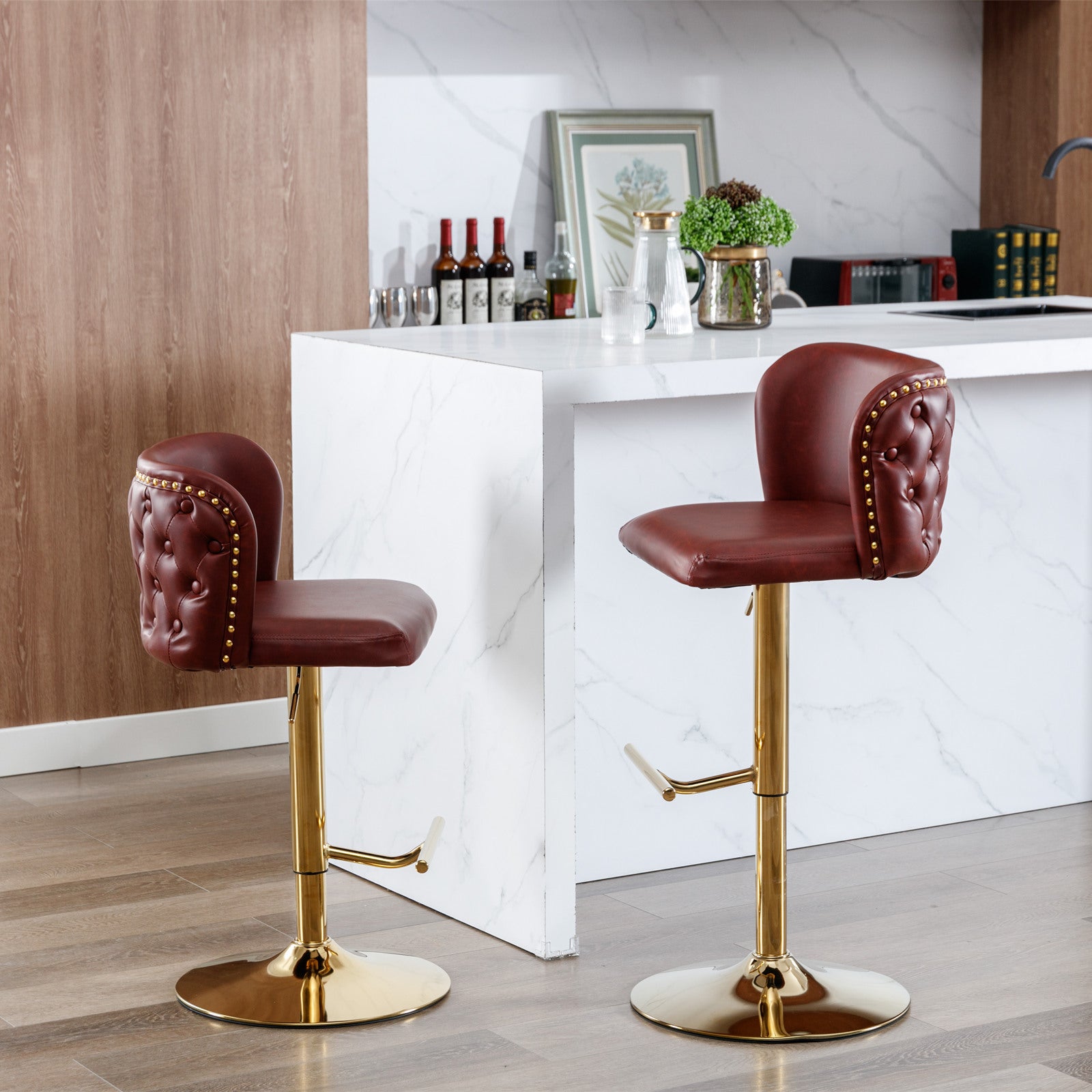 HAOYYE Swivel Barstools Adjusatble Seat Height