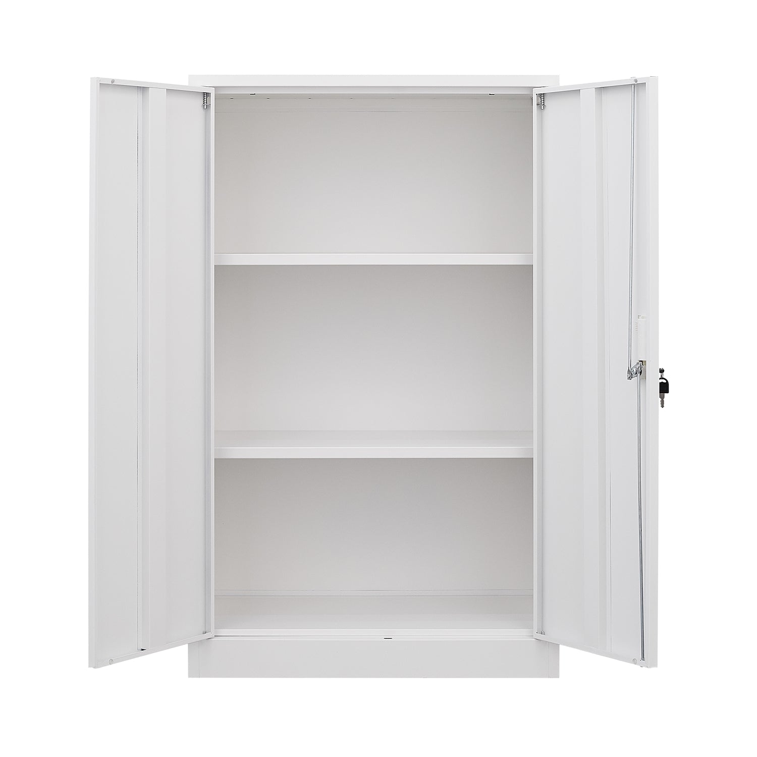 HAOYYE Metal Storage Cabinet with Locking Doors and Adjustable Shelves, Folding Filing Storage Locker Cabinet for Home Office, School, Garage, Durable and Space-Saving White Storage Solution