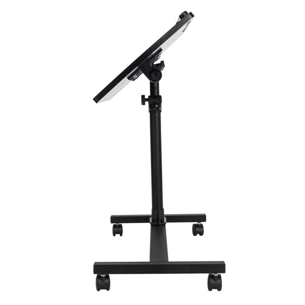 HAOYYE Four-Wheel Multifunctional Flat Surface Lifting Computer Desk Black Sturdy Design Durable Modern Home Organizer Storage Solution Practical Stylish Space-Saving Desk for Office and Living Room