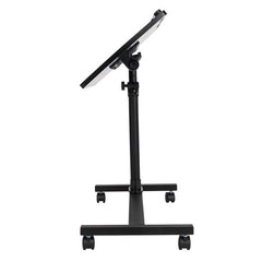 HAOYYE Four-Wheel Multifunctional Flat Surface Lifting Computer Desk Black Sturdy Design Durable Modern Home Organizer Storage Solution Practical Stylish Space-Saving Desk for Office and Living Room