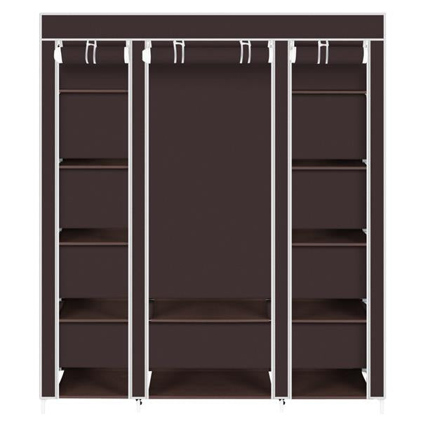 HAOYYE Portable Clothes Closet Wardrobe Organizer, Non-Woven Fabric, Durable and Space-Saving, Quick and Easy Assembly, Extra Strong for Long-Term Use, Modern Design, Dark Brown