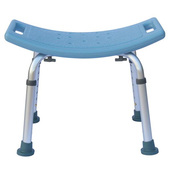 HAOYYE Simple Blue Bath Chair Lightweight Aluminum Alloy Shower Seat with Adjustable Height Anti-Slip Rubber Feet Rust-Resistant Durable Bathroom Stool for Elderly and Home Spa Safety Support