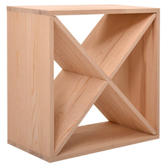 Haoyye 24 Bottle Modular Wine Rack, Stackable Solid Wood Wine Storage Cube for Kitchen, Dining Room, Bar or Wine Cellar, Burlywood Freestanding Organizer for Red Wine, Modern Rustic Space-Saving Display Shelf, No Tool Assembly Required