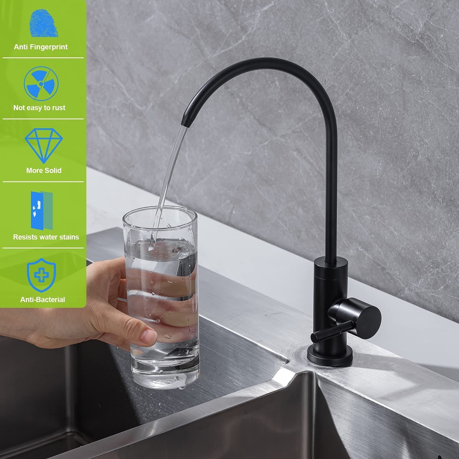 HAOYYE Kitchen Water Filter Faucet, Drinking Water Faucet Sturdy Space-Saving Heavy Duty Modern Design Adults Dorm Room Easy Assembly Bedroom Furniture