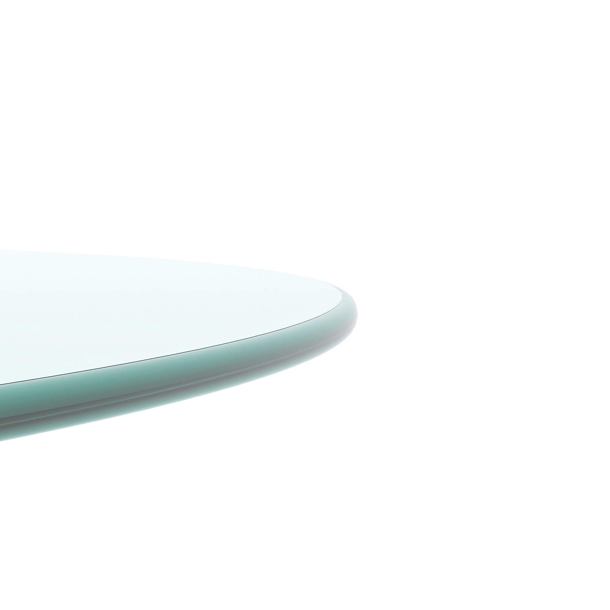 HAOYYE Tempered Glass Table Top Round Clear Glass With Polished Edge, Sturdy Space-Saving Heavy Duty Modern Design For Adults Dorm Rooms, Easy Assembly Bedroom Furniture