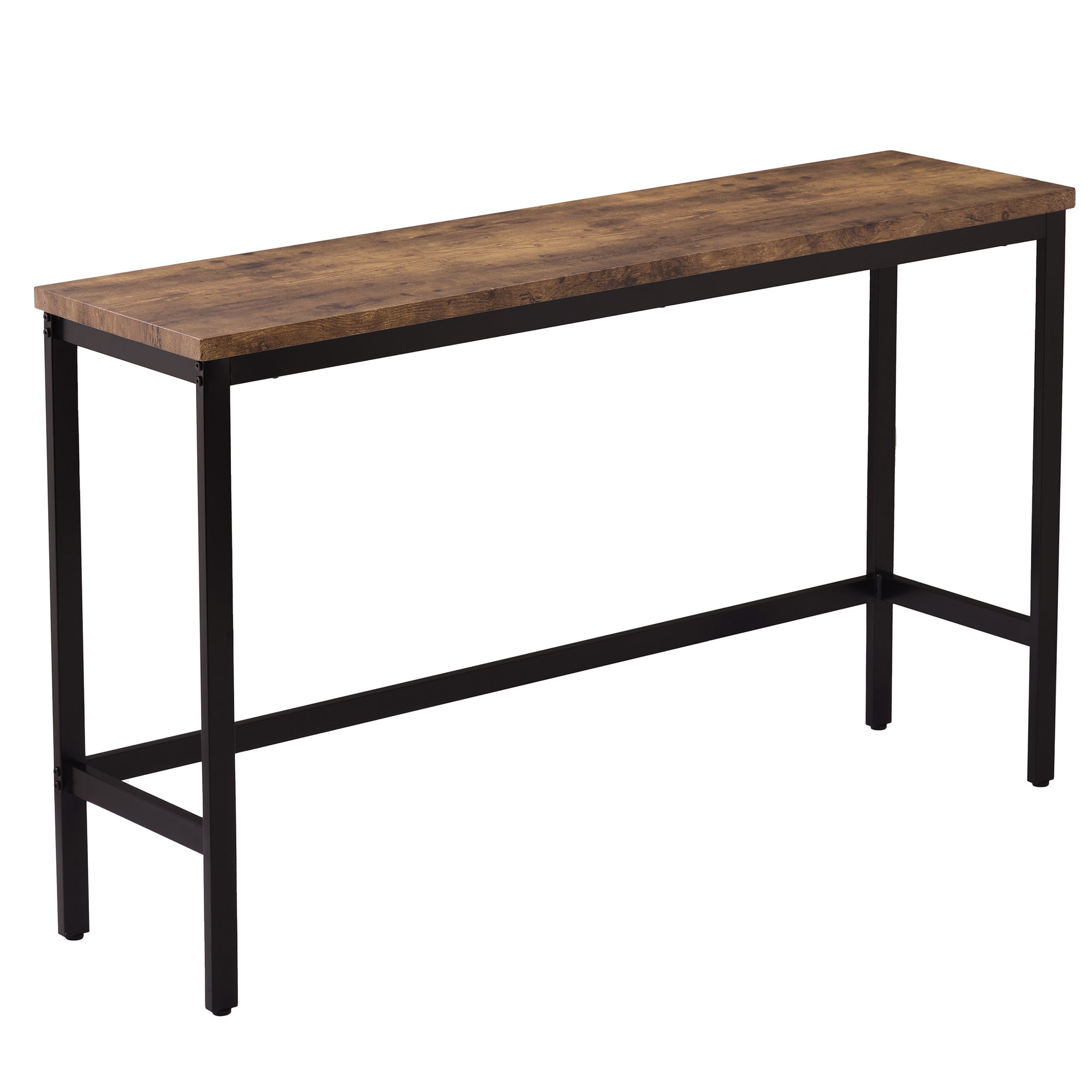 HAOYYE Counter Height Extra Long Dining Table Set with 3 Stools Pub Kitchen Set Side Table with Footrest,Brown Sturdy Space-Saving Heavy Duty Modern Design Adults Dorm Room Easy Assembly