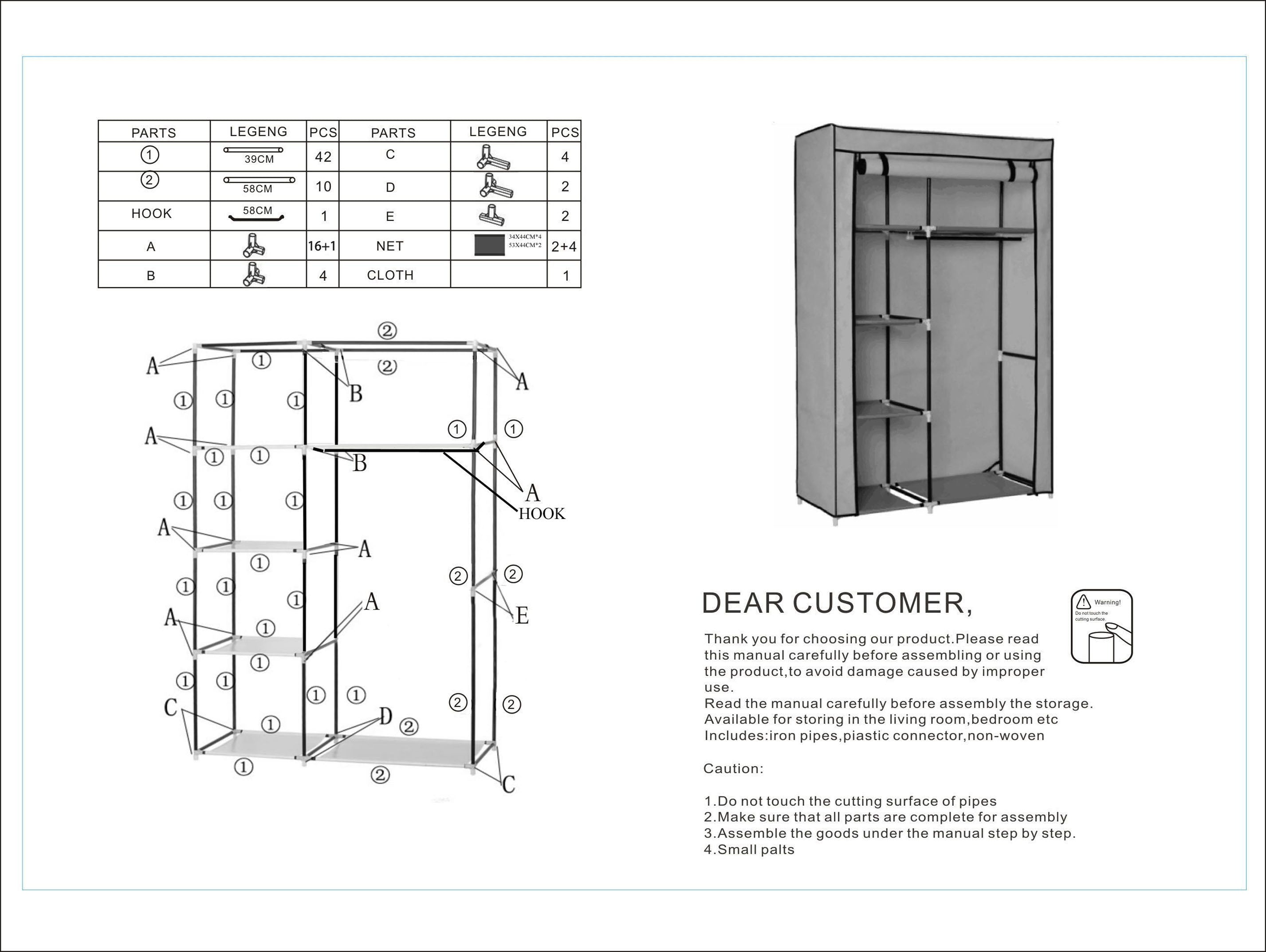 HAOYYE Portable Closet Storage Organizer with Shelves, Dark Brown Durable Space-Saving Solution, Modern Design for Versatile Use, Premium Quality Stylish Look for Home, Bedroom, and Closet Organization